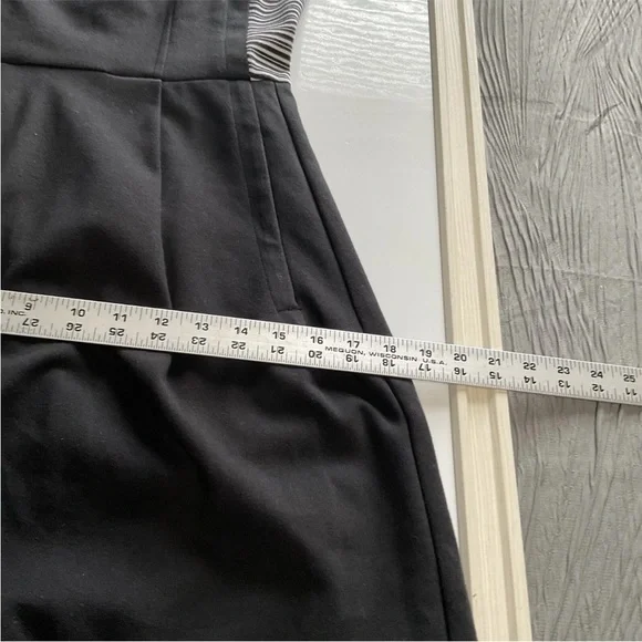 Madewell Black Sleeveless Fit & Flare Mini Dress with Striped Side Panels Size 0 - Picture 10 of 11